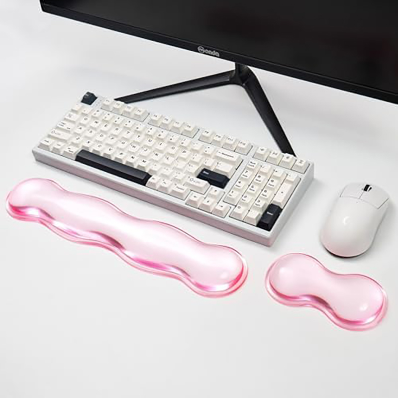 Laptop Cooling Pad - แผ่นรองข้อมือซิลิโคนสำหรับคีย์บอร์ดและเมาส์ แบบนุ่ม ออกแบบตามหลักสรีรศาสตร์ สำหรับแล็ปท็อป คอมพิวเตอร์ ใช้ในออฟฟิศ