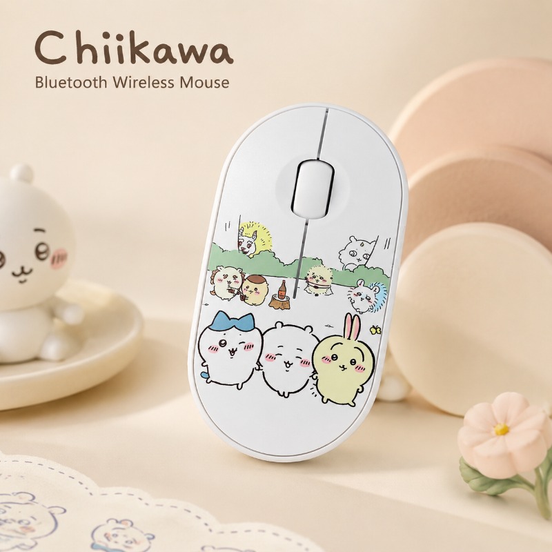Laptop Accessories Wholesale - เมาส์ไร้สายบลูทูธชิคาว่าน่ารักเมาส์แล็ปท็อปแบบพกพาแบบเงียบแบบสองโหมดอายุการใช้งานแบตเตอรี่ยาวนาน จับถนัดมือ สำหรับโฮมออฟฟิศ