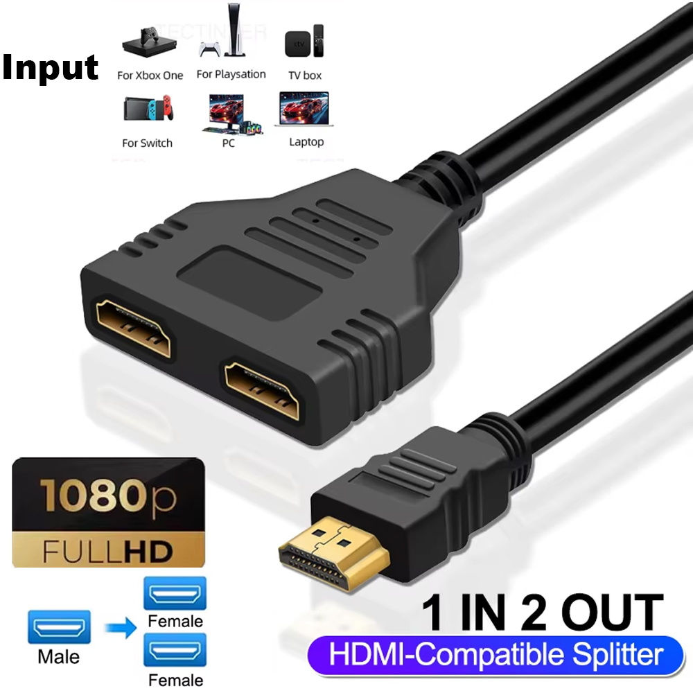Xbox Laptop Accessories - 1080P 1 ใน 2 ออกสายเคเบิลแยกสัญญาณ HDMI