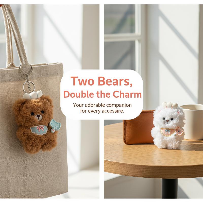 พวงกุญแจตุ๊กตาหมีเชฟนุ่มนิ่ม 1 - Laptop Accessories Cute บทวิจารณ์และราคา