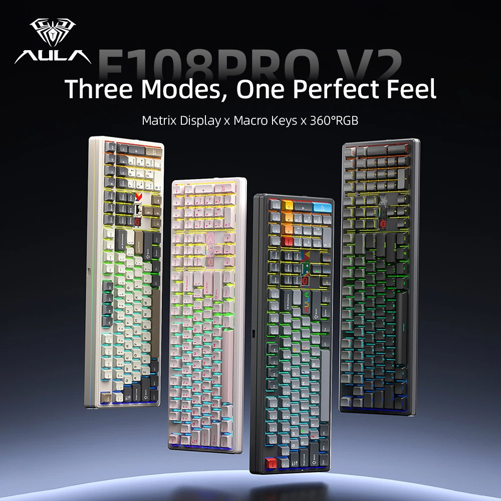 คีย์บอร์ดเกมมิ่ง AULA F108 Pro - Laptop Accessories Uk บทวิจารณ์และราคา